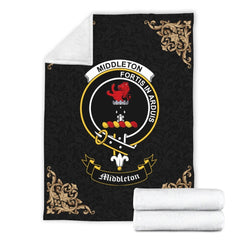 Middleton Crest Tartan Premium Blanket Black