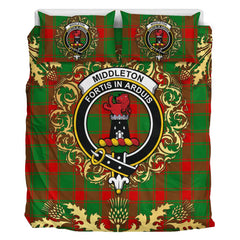 Middleton Modern Tartan Crest Bedding Set - Golden Thistle Style