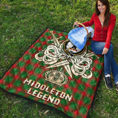 Middleton Modern Tartan Crest Legend Gold Royal Premium Quilt