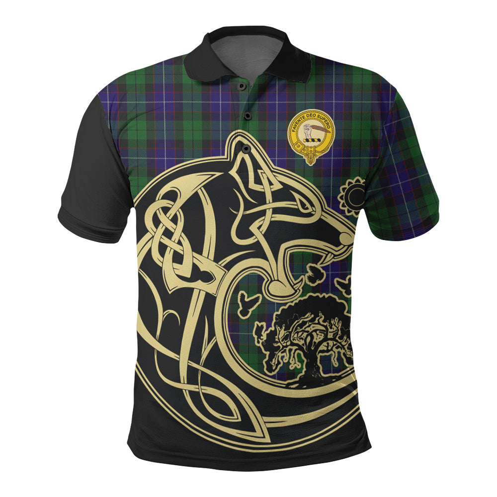 Mitchell Tartan Polo Shirt Viking Wolf