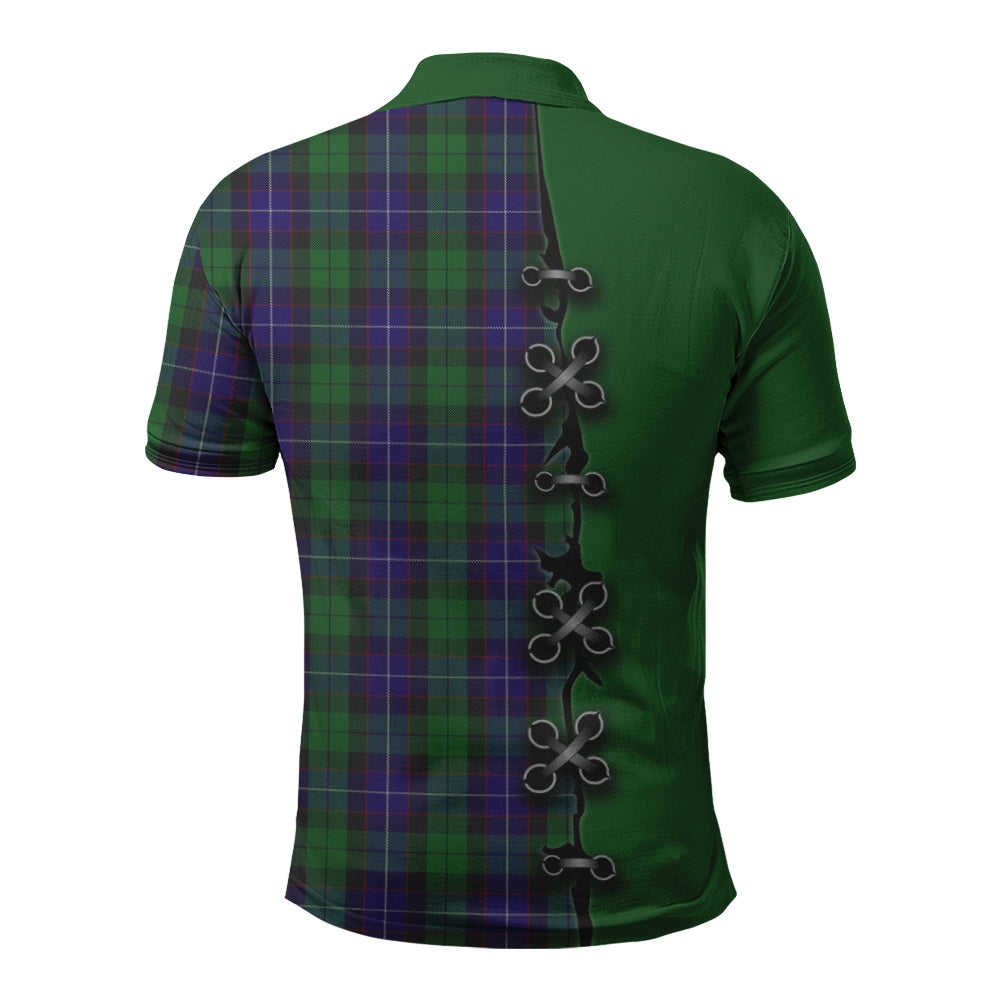 Mitchell Tartan Polo Shirt - Lion Rampant And Celtic Thistle Style