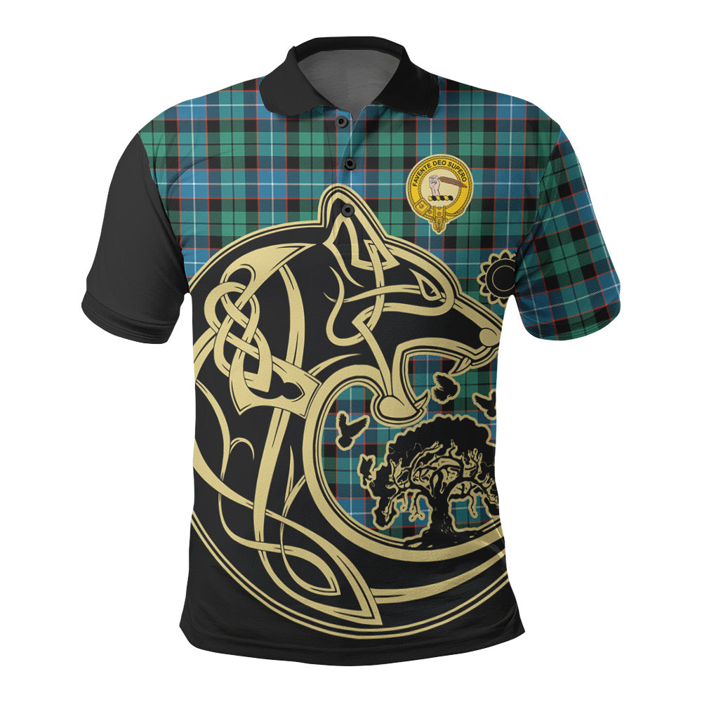 Mitchell Ancient Tartan Polo Shirt Viking Wolf