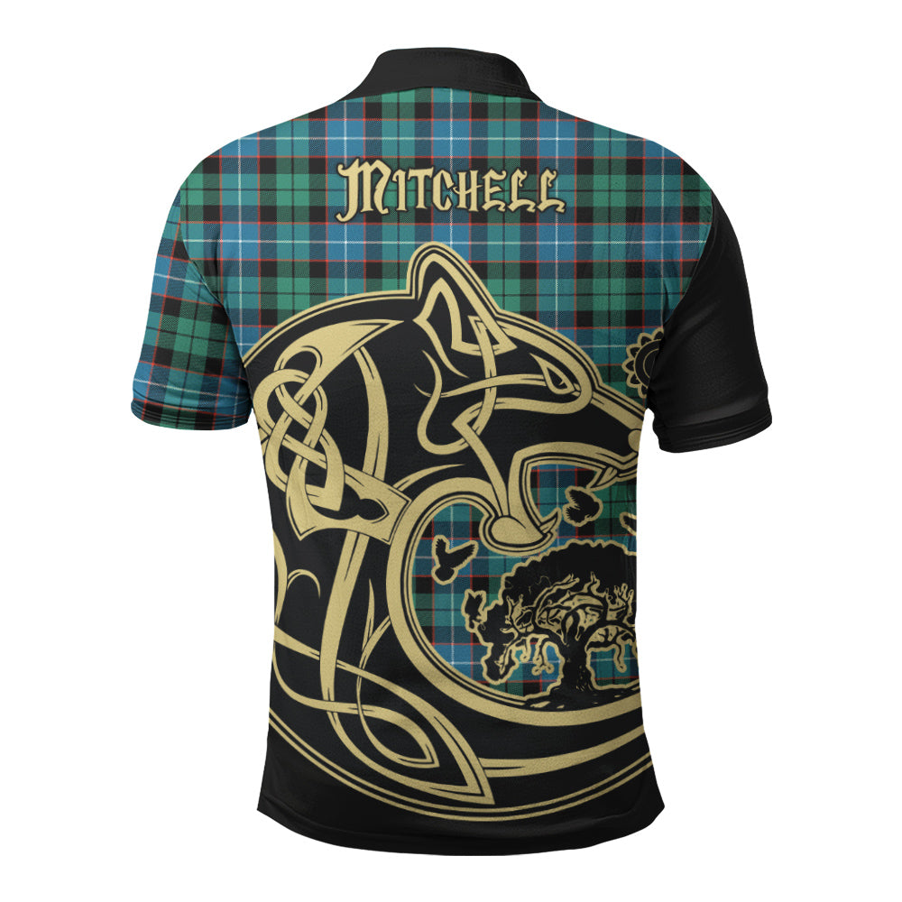 Mitchell Ancient Tartan Polo Shirt Viking Wolf