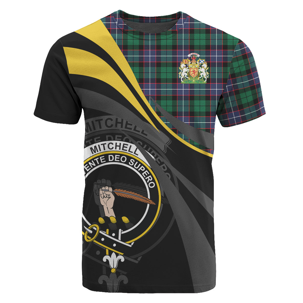 Mitchell Modern Tartan T-Shirt - Royal Coat Of Arms Style