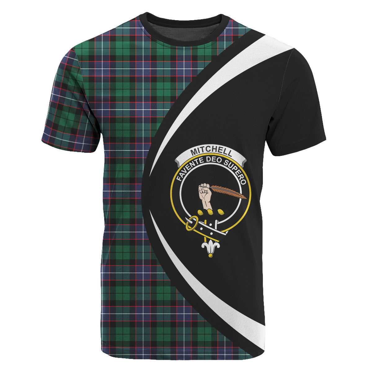 Mitchell Modern Tartan Crest T-shirt - Circle Style