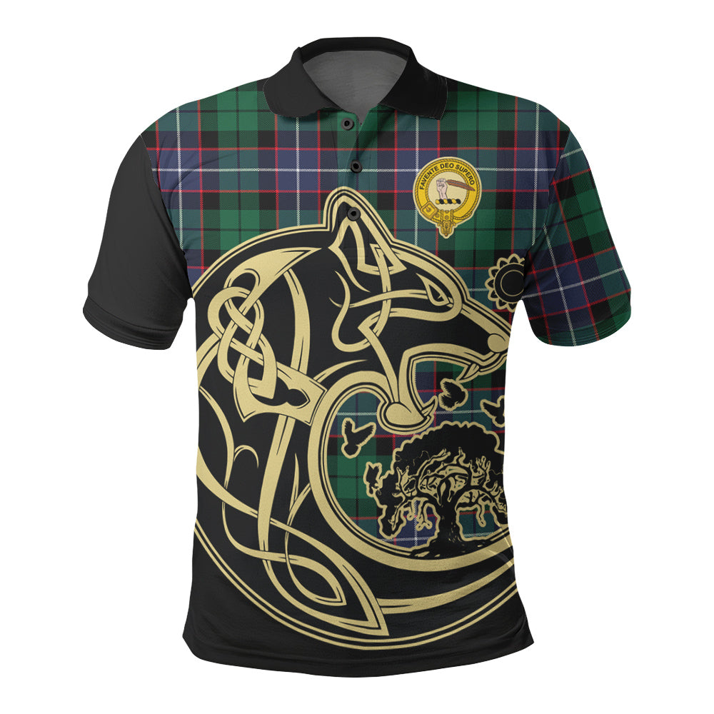 Mitchell Modern Tartan Polo Shirt Viking Wolf