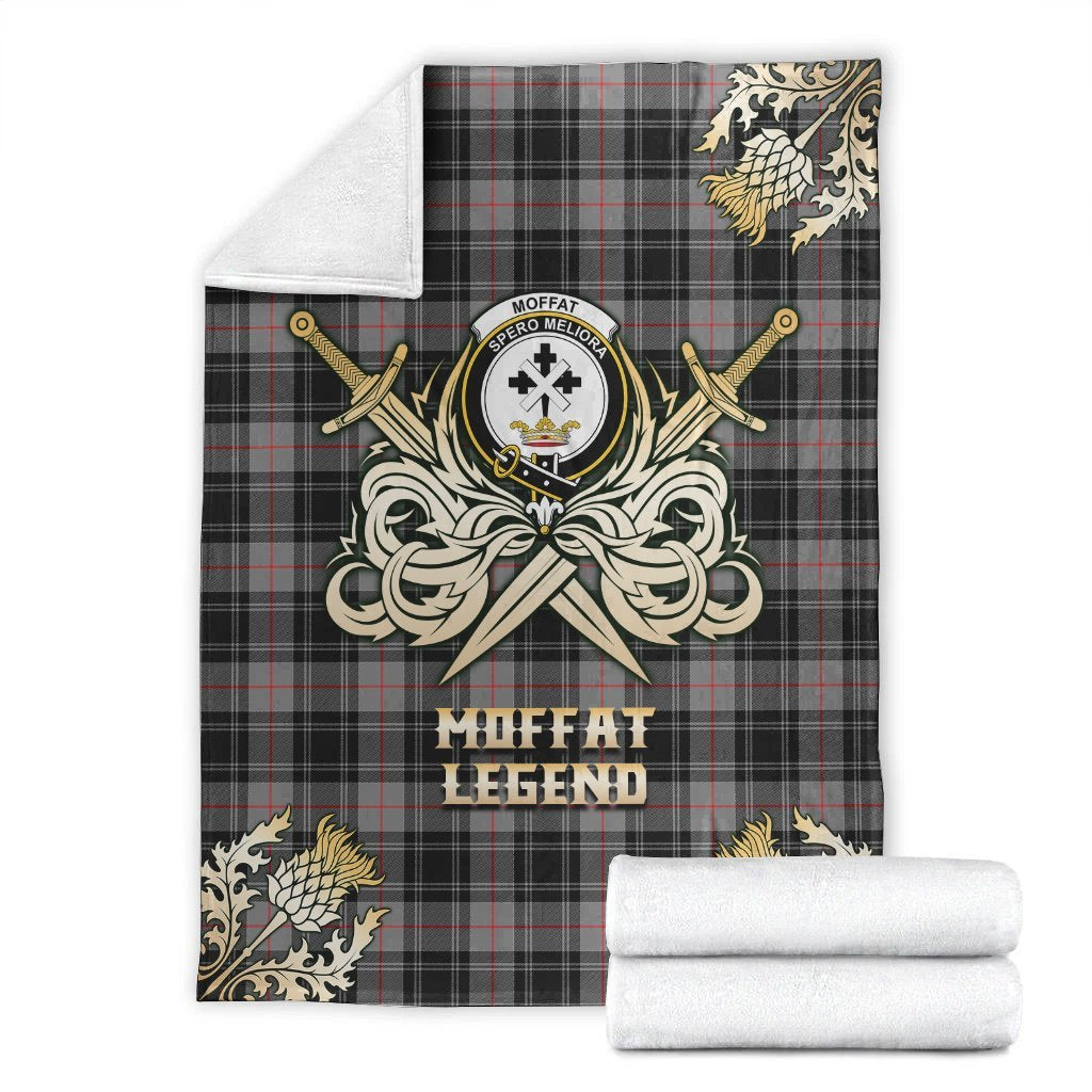 Moffat Modern Tartan Gold Courage Symbol Blanket