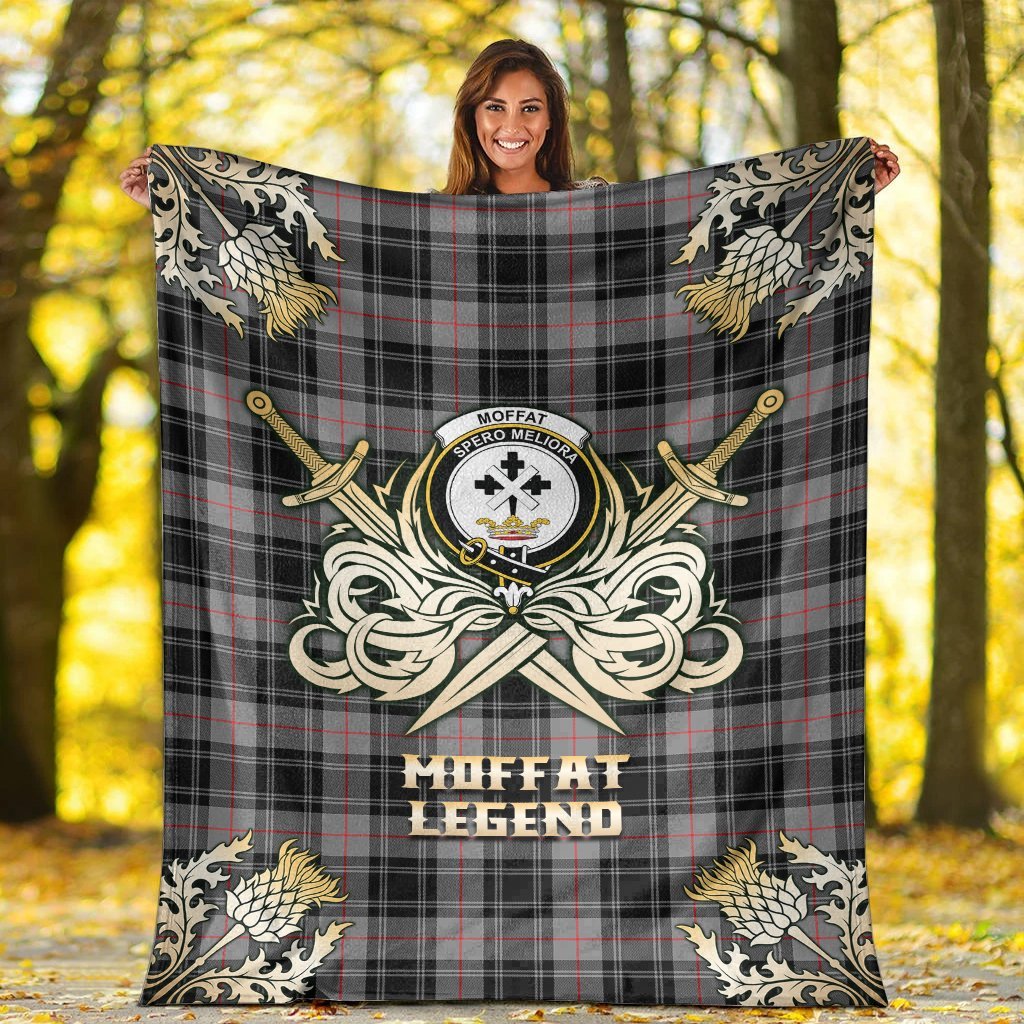 Moffat Modern Tartan Gold Courage Symbol Blanket