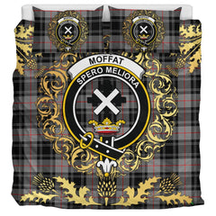 Moffat Modern Tartan Crest Bedding Set - Golden Thistle Style