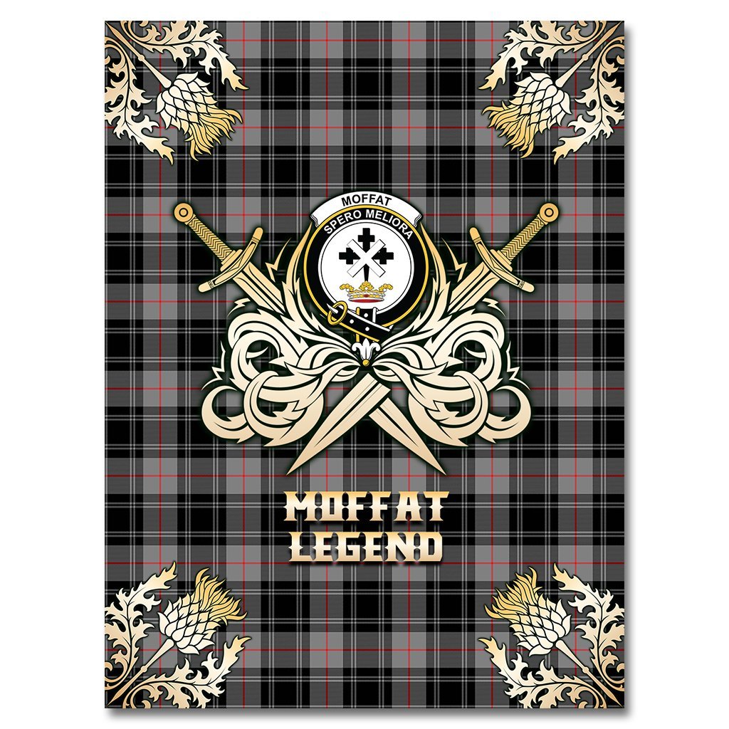 Moffat Modern Tartan Gold Courage Symbol Blanket