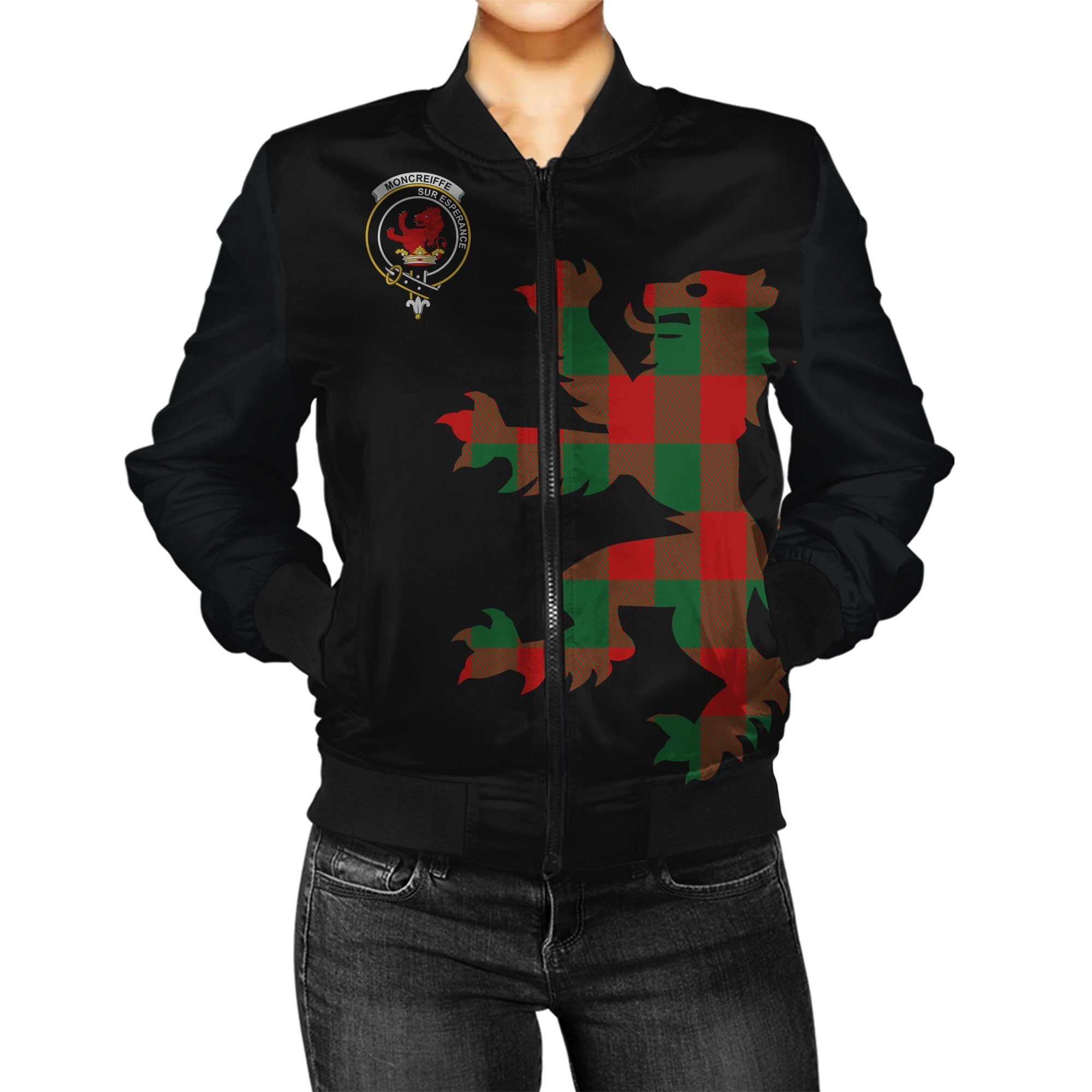 Moncreiffe (or Moncreiff) Tartan Bomber Jacket Lion & Thistle