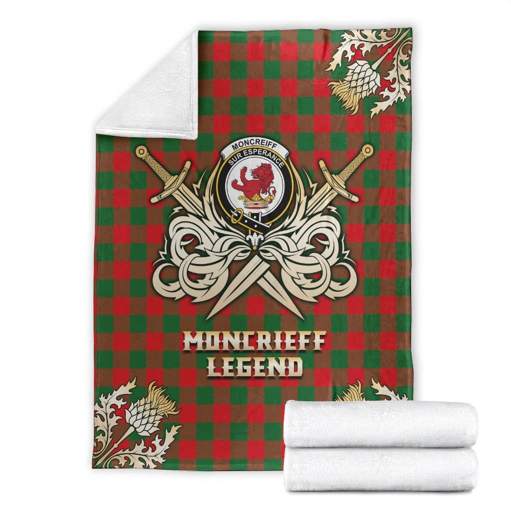 Moncrieff Tartan Gold Courage Symbol Blanket