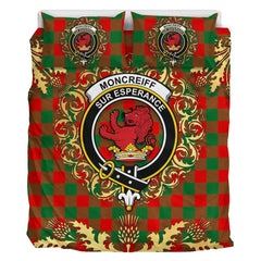 Moncrieff Tartan Crest Bedding Set - Golden Thistle Style