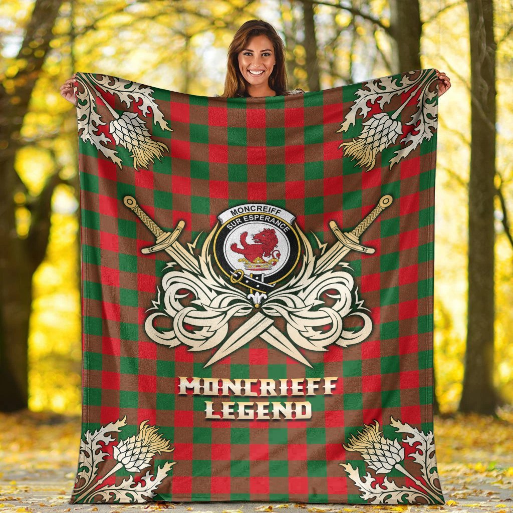 Moncrieff Tartan Gold Courage Symbol Blanket