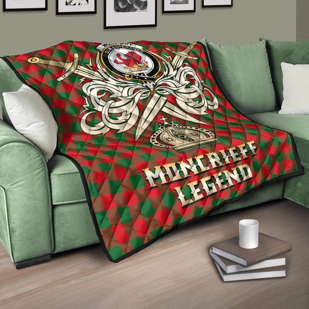 Moncrieff Tartan Crest Legend Gold Royal Premium Quilt