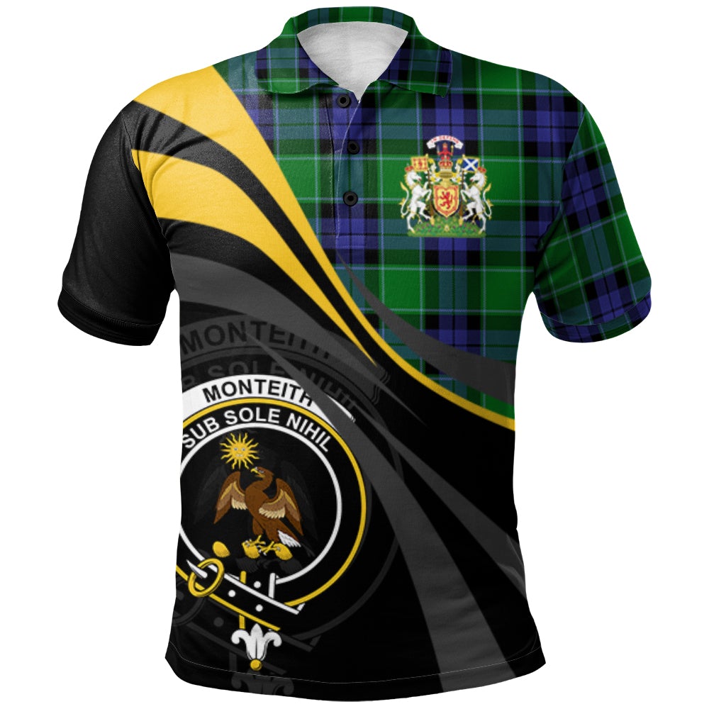 Monteith Tartan Polo Shirt - Royal Coat Of Arms Style