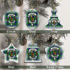 Monteith Tartan Christmas Ceramic Ornament - Snow Style