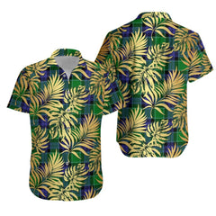 Monteith Tartan Vintage Leaves Hawaiian Shirt