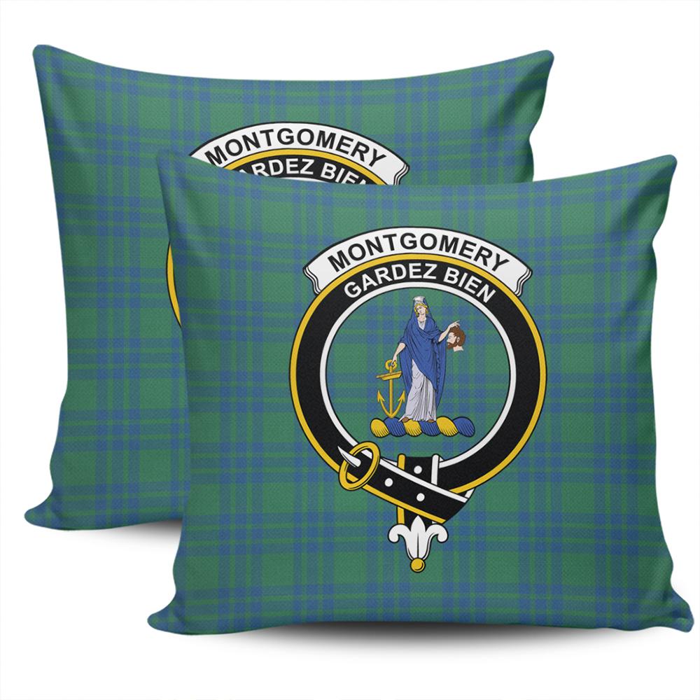Scottish Montgomery Ancient Tartan Crest Pillow Cover - Tartan Cushion Cover