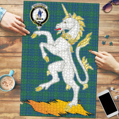 Montgomery Ancient Tartan Crest Unicorn Scotland Jigsaw Puzzles