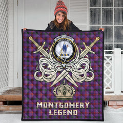 Montgomery Modern Tartan Crest Legend Gold Royal Premium Quilt
