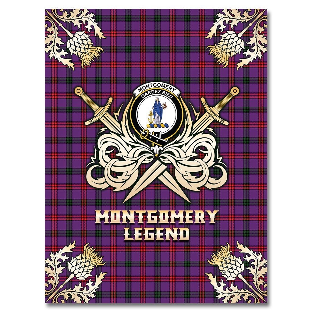 Montgomery Modern Tartan Gold Courage Symbol Blanket