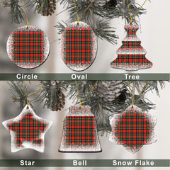 Monypenny Tartan Christmas Ceramic Ornament - Snow Style