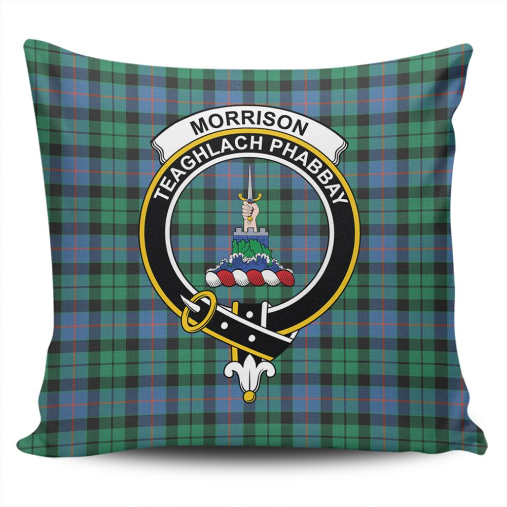Scottish Morrison Ancient Tartan Crest Pillow Cover - Tartan Cushion Cover