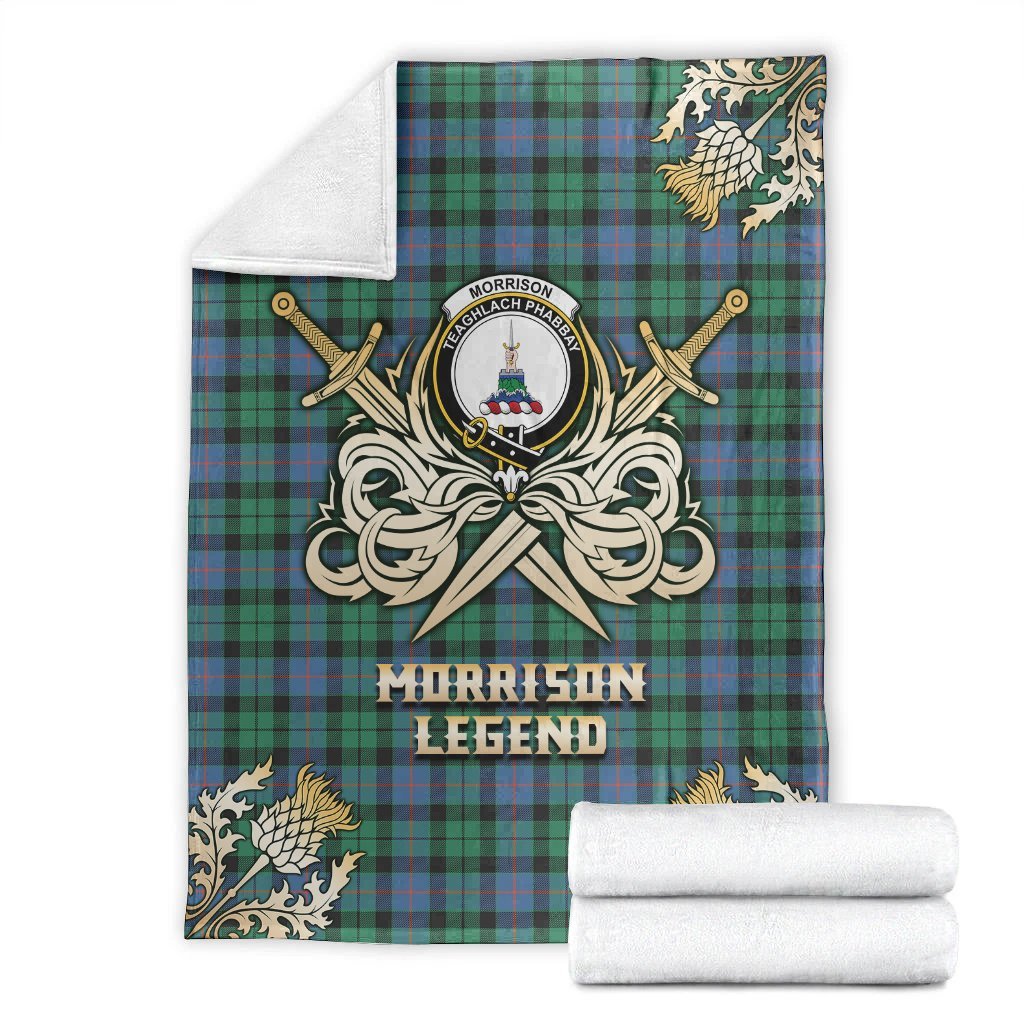 Morrison Ancient Tartan Gold Courage Symbol Blanket