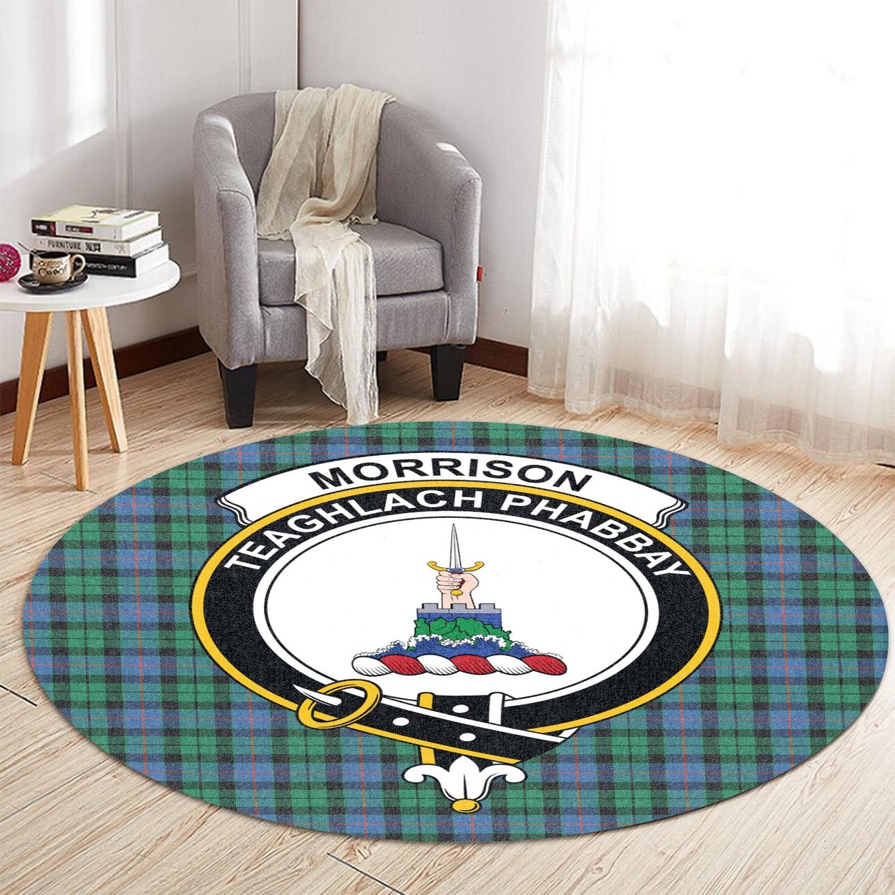 Morrison Ancient Tartan Crest Round Rug