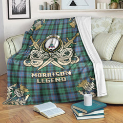 Morrison Ancient Tartan Gold Courage Symbol Blanket