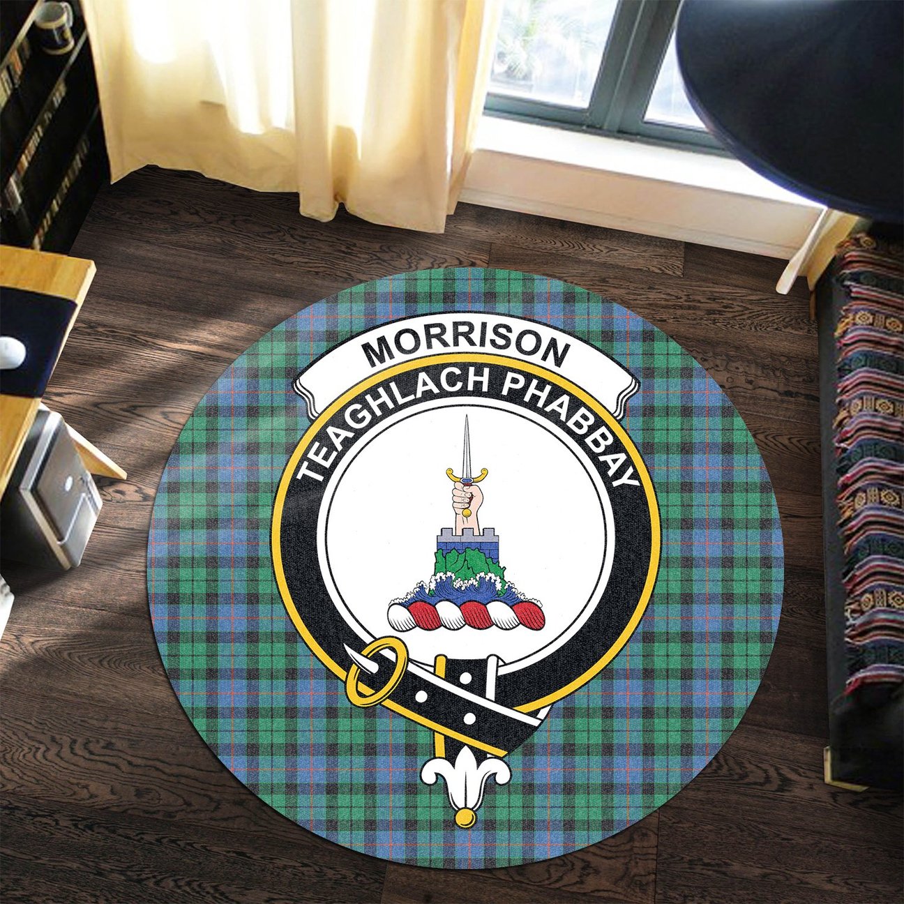 Morrison Ancient Tartan Crest Round Rug