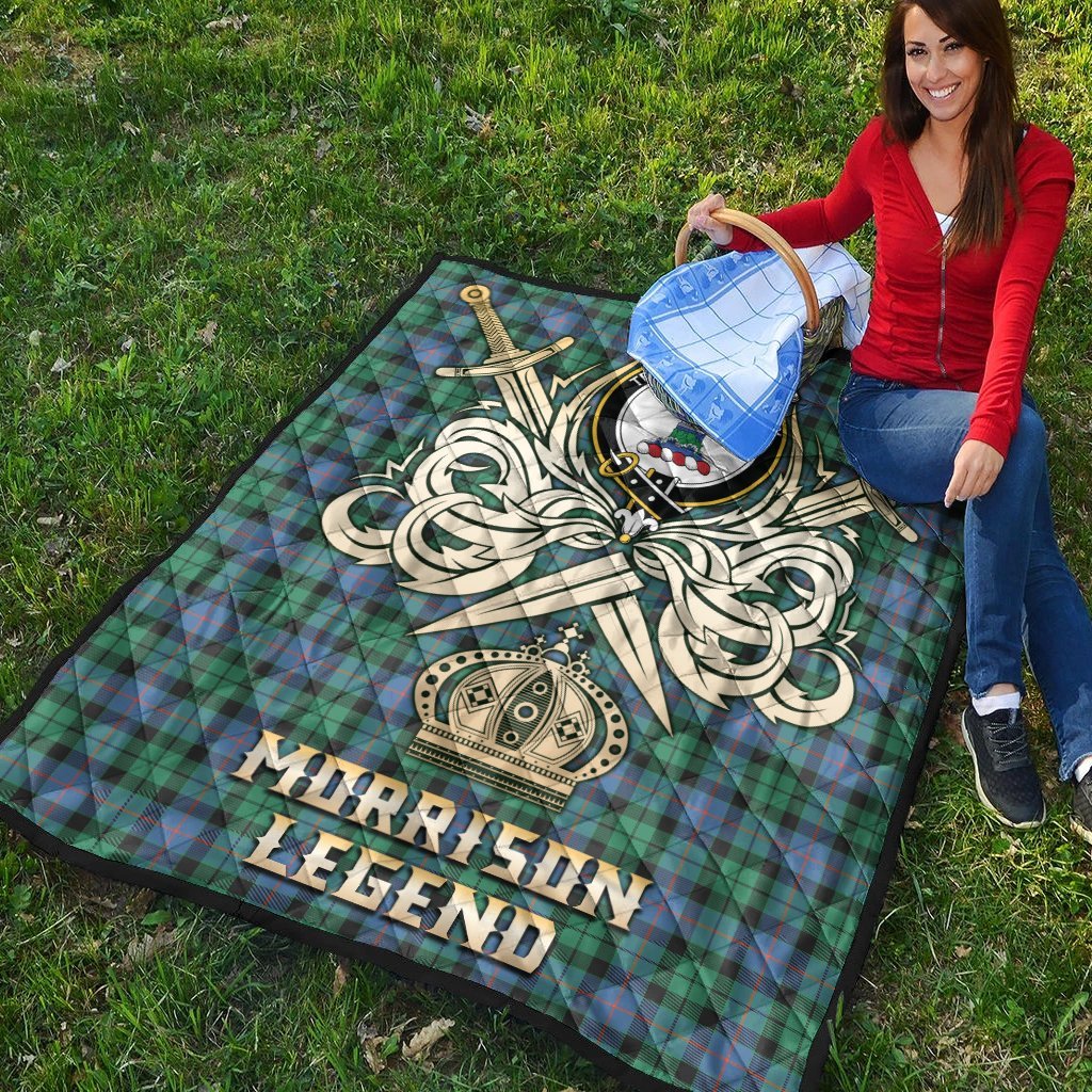 Morrison Ancient Tartan Crest Legend Gold Royal Premium Quilt