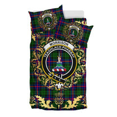 Morrison Modern Tartan Crest Bedding Set - Golden Thistle Style
