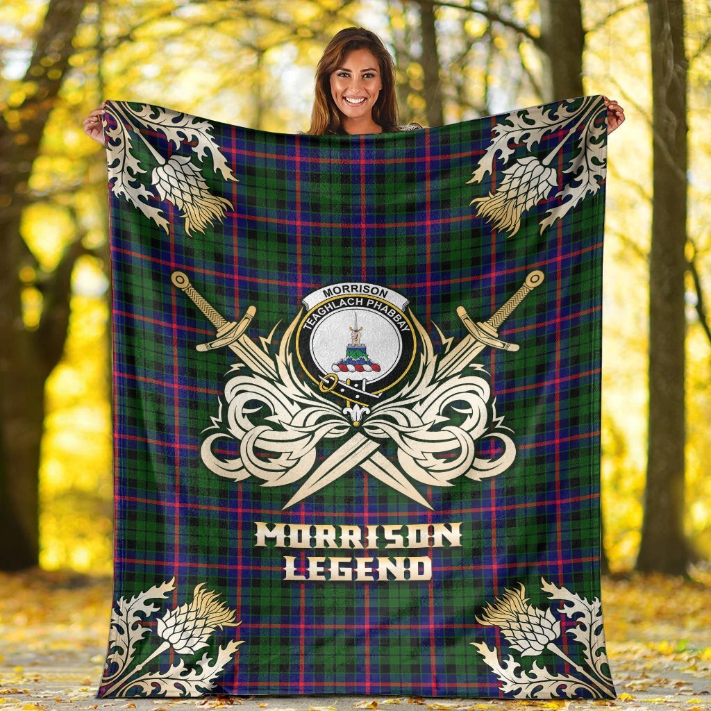 Morrison Modern Tartan Gold Courage Symbol Blanket