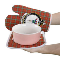 Morrison Red Ancient Tartan Crest Oven Mitt And Pot Holder (2 Oven Mitts + 1 Pot Holder)