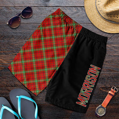 Morrison Red Modern Tartan Crest Men's Short - Cross Style