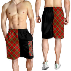 Morrison Red Modern Tartan Crest Men's Short - Cross Style