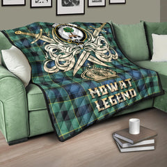 Mowat Tartan Crest Legend Gold Royal Premium Quilt
