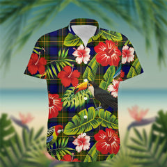 Muir Tartan Hawaiian Shirt Hibiscus, Coconut, Parrot, Pineapple - Tropical Garden Shirt