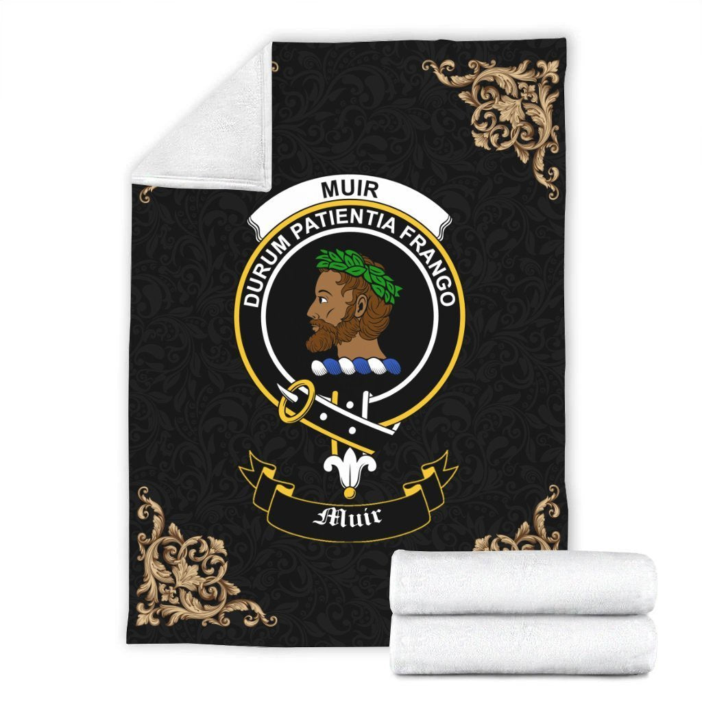 Muir Crest Tartan Premium Blanket Black