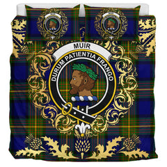 Muir Tartan Crest Bedding Set - Golden Thistle Style