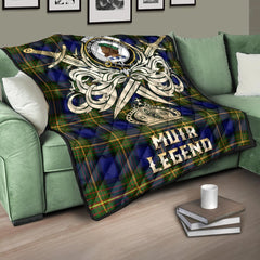 Muir Tartan Crest Legend Gold Royal Premium Quilt