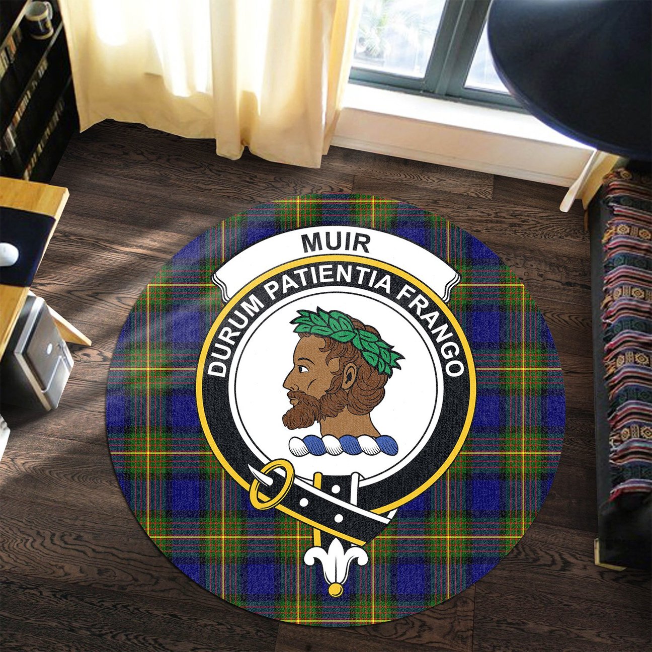 Muir Tartan Crest Round Rug