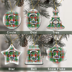 Muirhead Tartan Christmas Ceramic Ornament - Snow Style