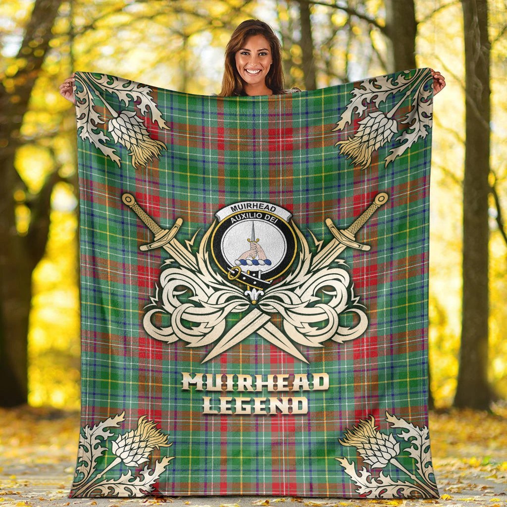Muirhead Tartan Gold Courage Symbol Blanket