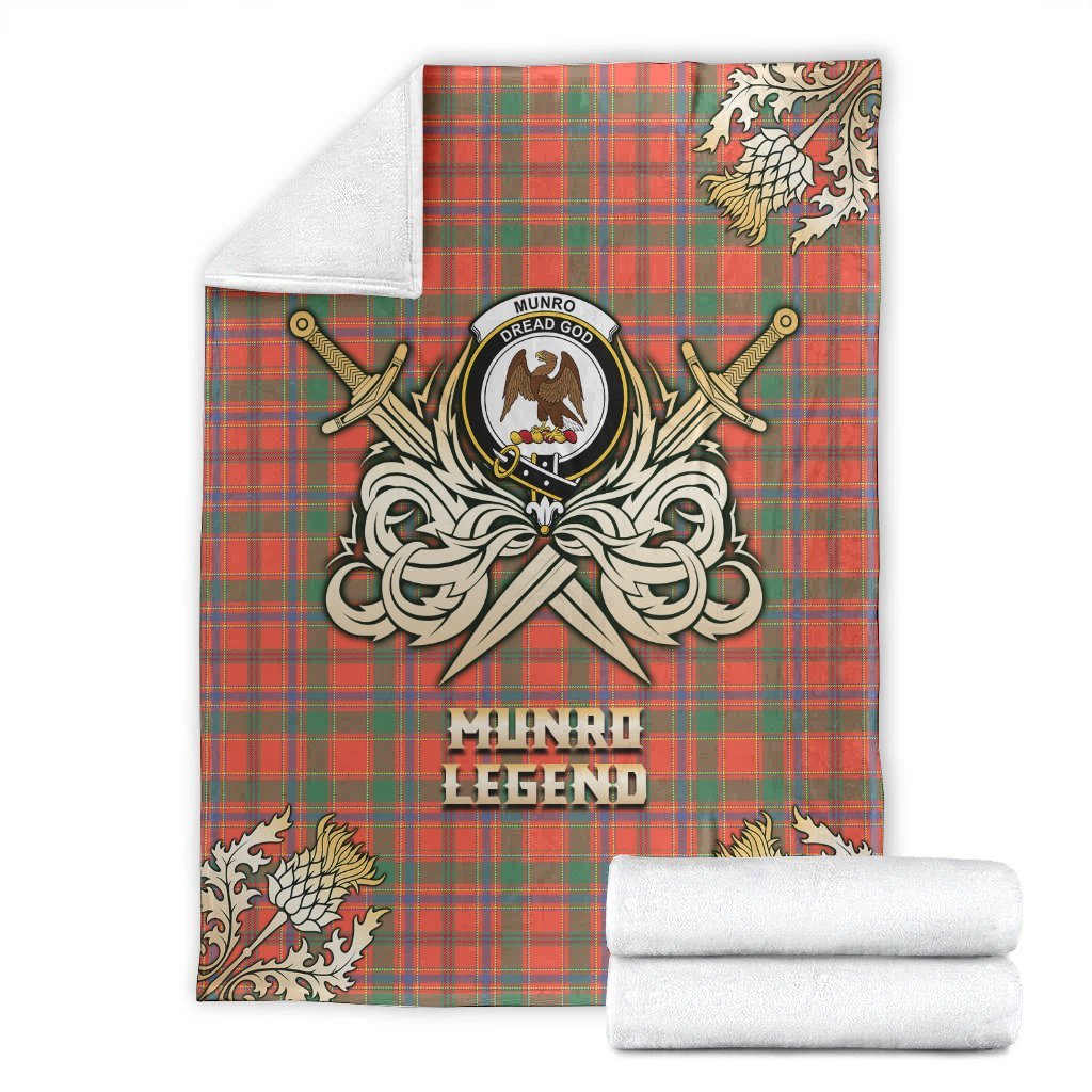 Munro Ancient Tartan Gold Courage Symbol Blanket