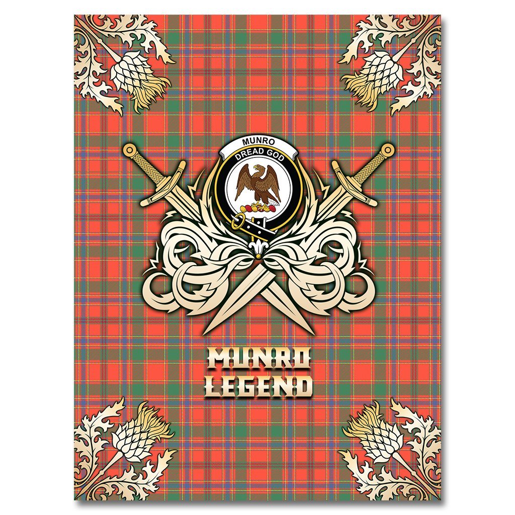 Munro Ancient Tartan Gold Courage Symbol Blanket