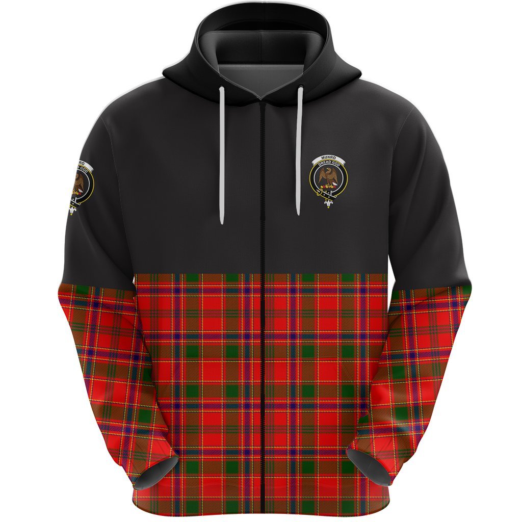 Munro Modern Clan Half Of Tartan Zipper Hoodie