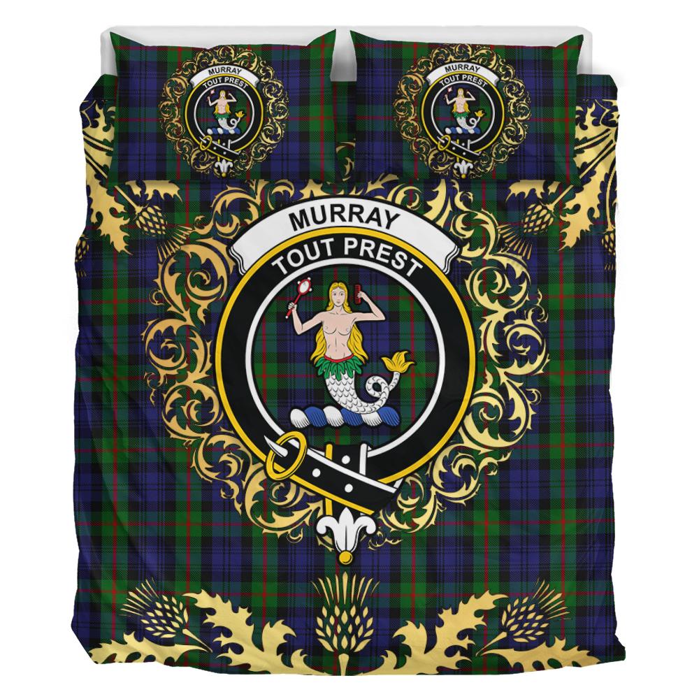 Murray 03 Tartan Crest Bedding Set - Golden Thistle Style